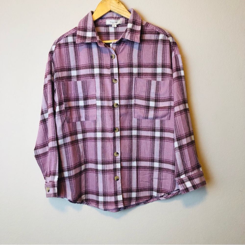 No Comment Pink Flannel Jacket  Size XL .